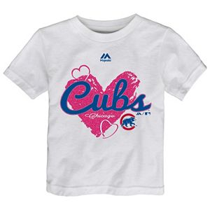 Toddler Majestic Chicago Cubs Heart Tee