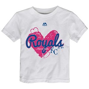 Toddler Majestic Kansas City Royals Heart Tee