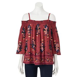 Juniors' Rewind Smocked Off The Shoulder Top