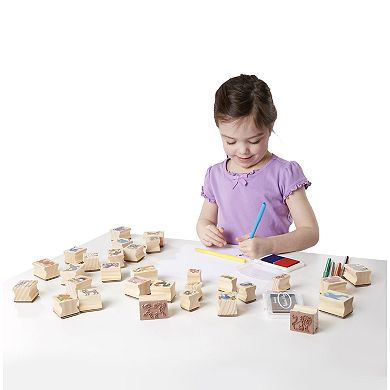 Melissa & Doug Deluxe Animals Wooden Stamp Set