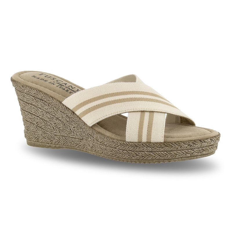 Tuscany By Easy Street Malone Women's Wedge Sandals, Size: 9 Ww, Natural