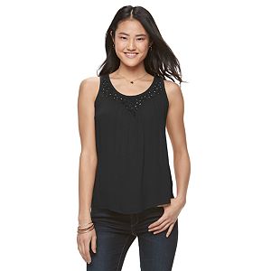 Juniors' Mudd® Embroidered Yoke Tank