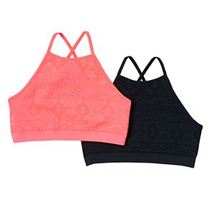 Girls 7-16 SO® 2-pk. Seamless High Neck Bras