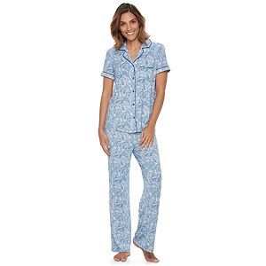 Women's Croft & Barrow® Pajamas: Serene Morning Top & Pants PJ Set