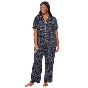 Plus Size Croft & Barrow® Pajamas: Serene Morning Top & Pants PJ Set
