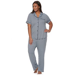 Plus Size Croft & Barrow® Pajamas: Serene Morning Top & Pants PJ Set