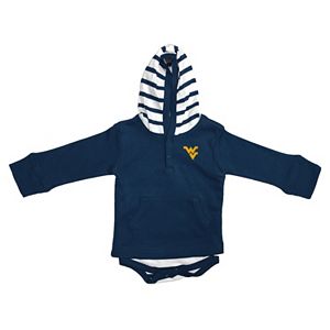 Baby Two Feet Ahead West Virginia Mountaineers Hooded Bodysuit