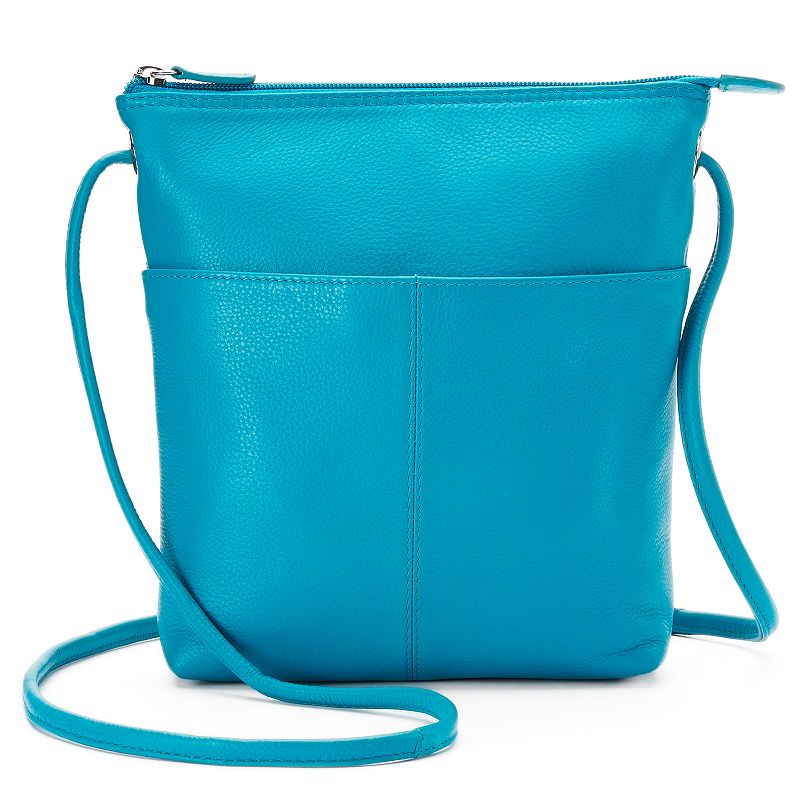ili Leather Crossbody Bag, Turquoise/Blue