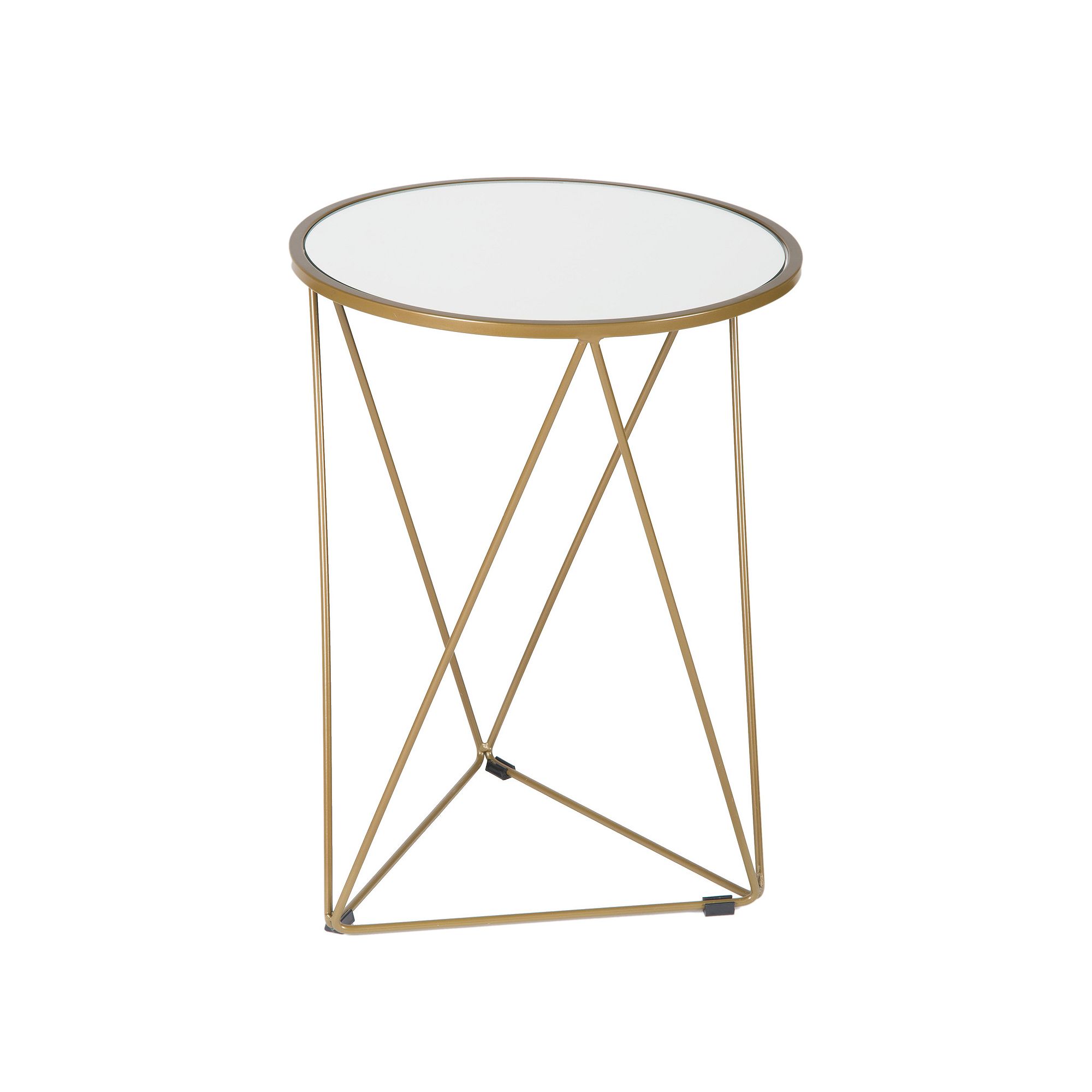 HomePop Geometric Gold Finish End Table