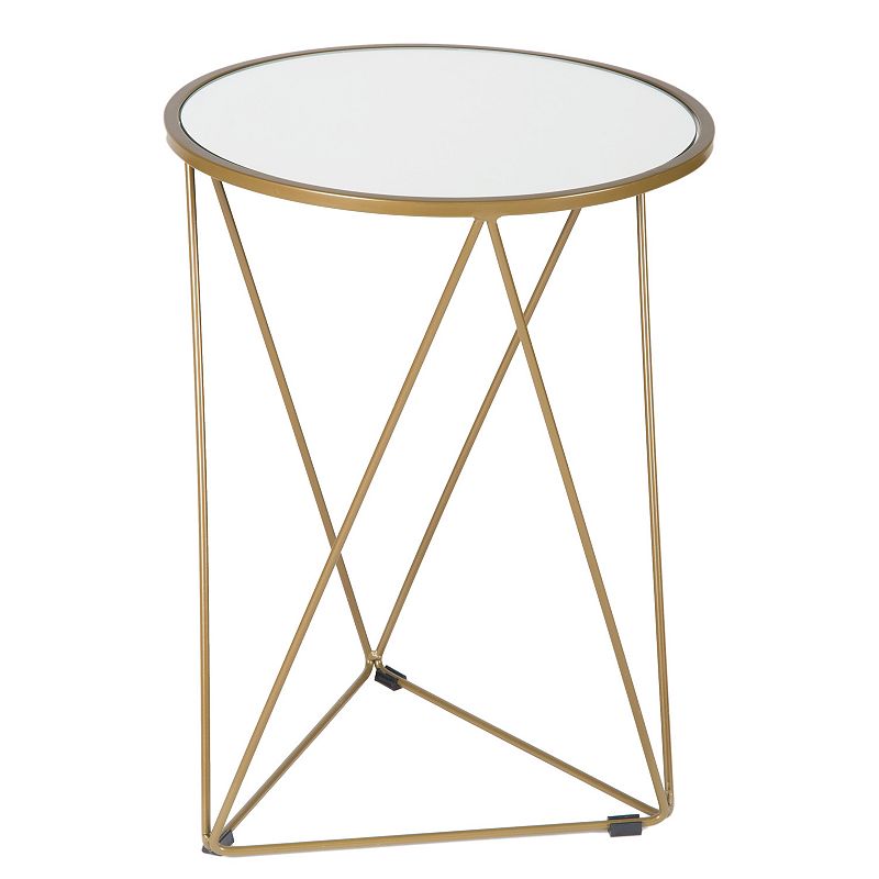 HomePop Geometric Gold Finish End Table