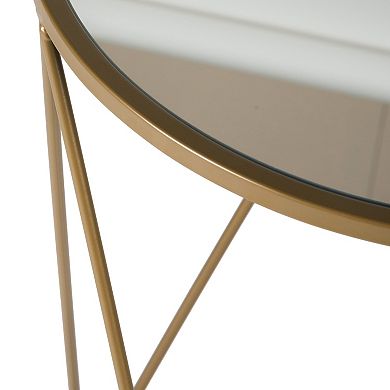 HomePop Geometric Gold Finish End Table