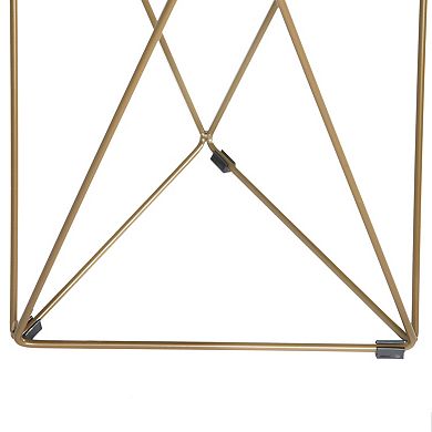 HomePop Geometric Gold Finish End Table