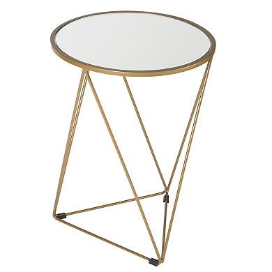 HomePop Geometric Gold Finish End Table