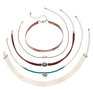 Mudd® Elephant, Lace & Simulated Pearl Choker Necklace Set