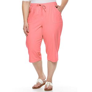 Plus Size Gloria Vanderbilt Kiera Sheeting Capris