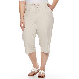 Plus Size Gloria Vanderbilt Kiera Sheeting Capris