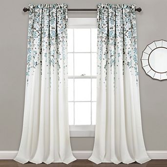 Half Moon 2 Weeping Flowers Window Curtain Panels