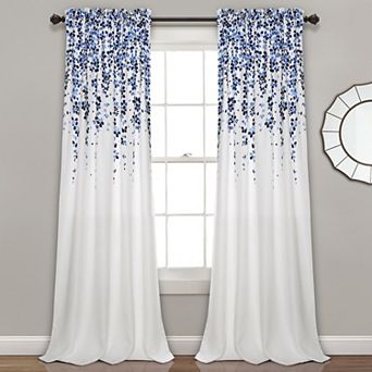 Half Moon 2 Weeping Flowers Window Curtain Panels