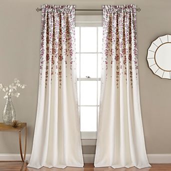 Half Moon 2 Weeping Flowers Window Curtain Panels