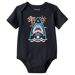 Baby Boy Hurley Neon Shark Graphic Bodysuit