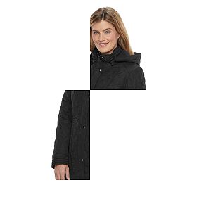 Women's Weathercast Hooded Quilted Rain Jacket