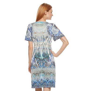 Women's World Unity Print Cold-Shoulder Shift Dress