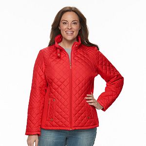 Plus Size Weathercast Solid Quilted Jacket