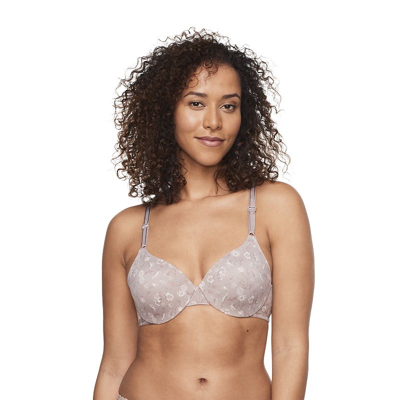 Warners This Is Not A Bra Cushioned Underwire Lightly Lined T-Shirt Bra 1593, Women's, Size: 34 B, Mink Vintage Silk