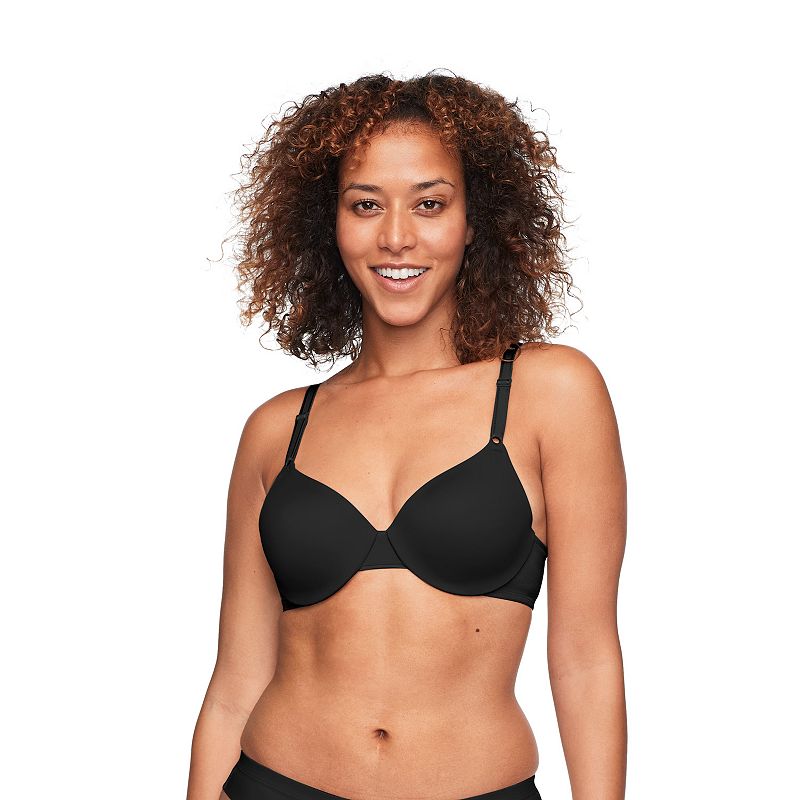 Warners This Is Not A Bra Cushioned Underwire Lightly Lined T-Shirt Bra 1593, Women's, Size: 34 C, Rich Black