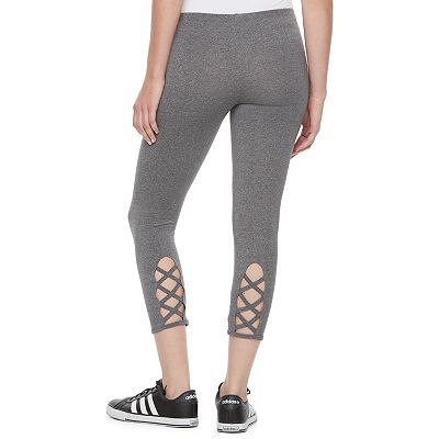 Juniors SO Lattice Trim Capri Leggings