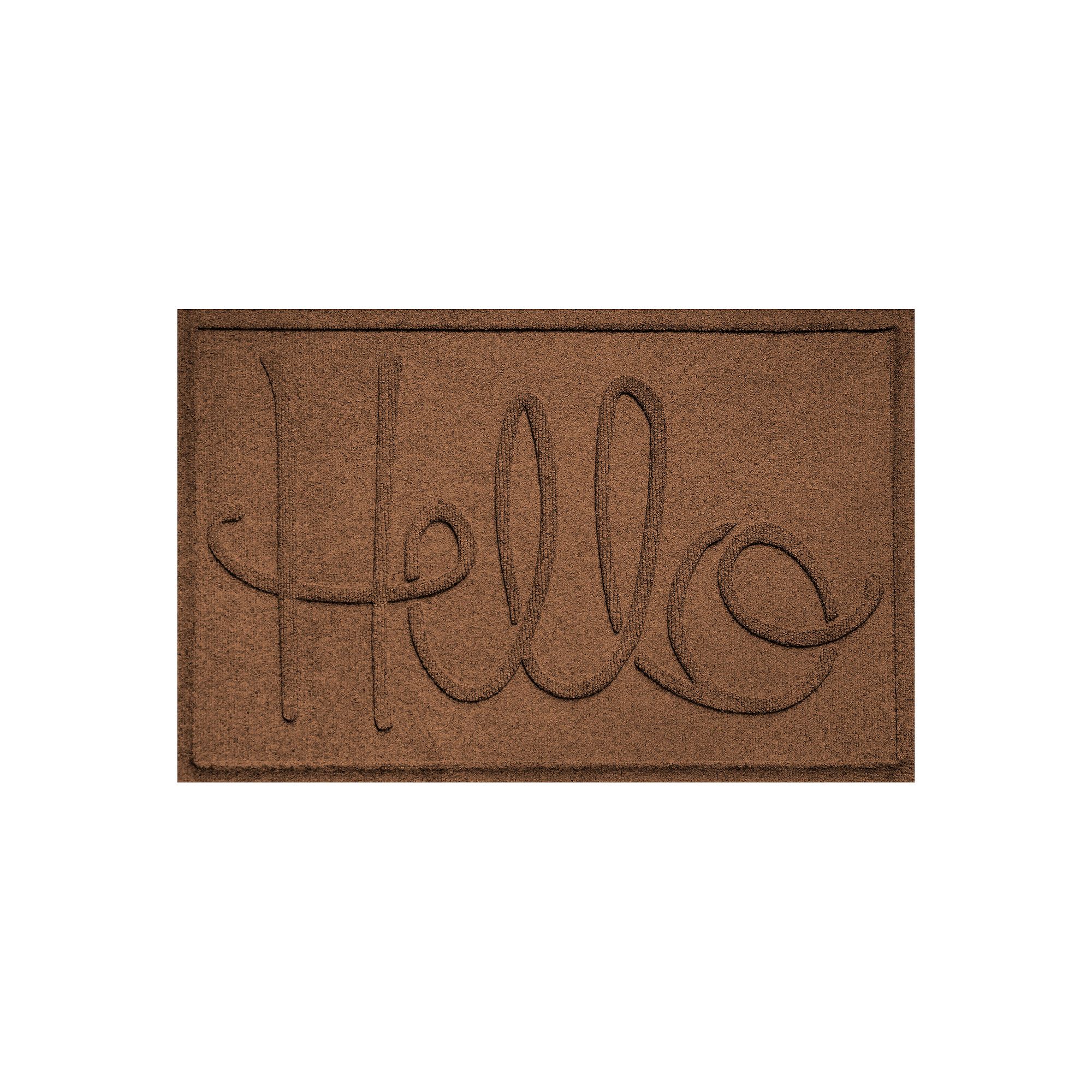 Waterhog Hello Indoor Outdoor Mat - 23 x 35, Dark Brown