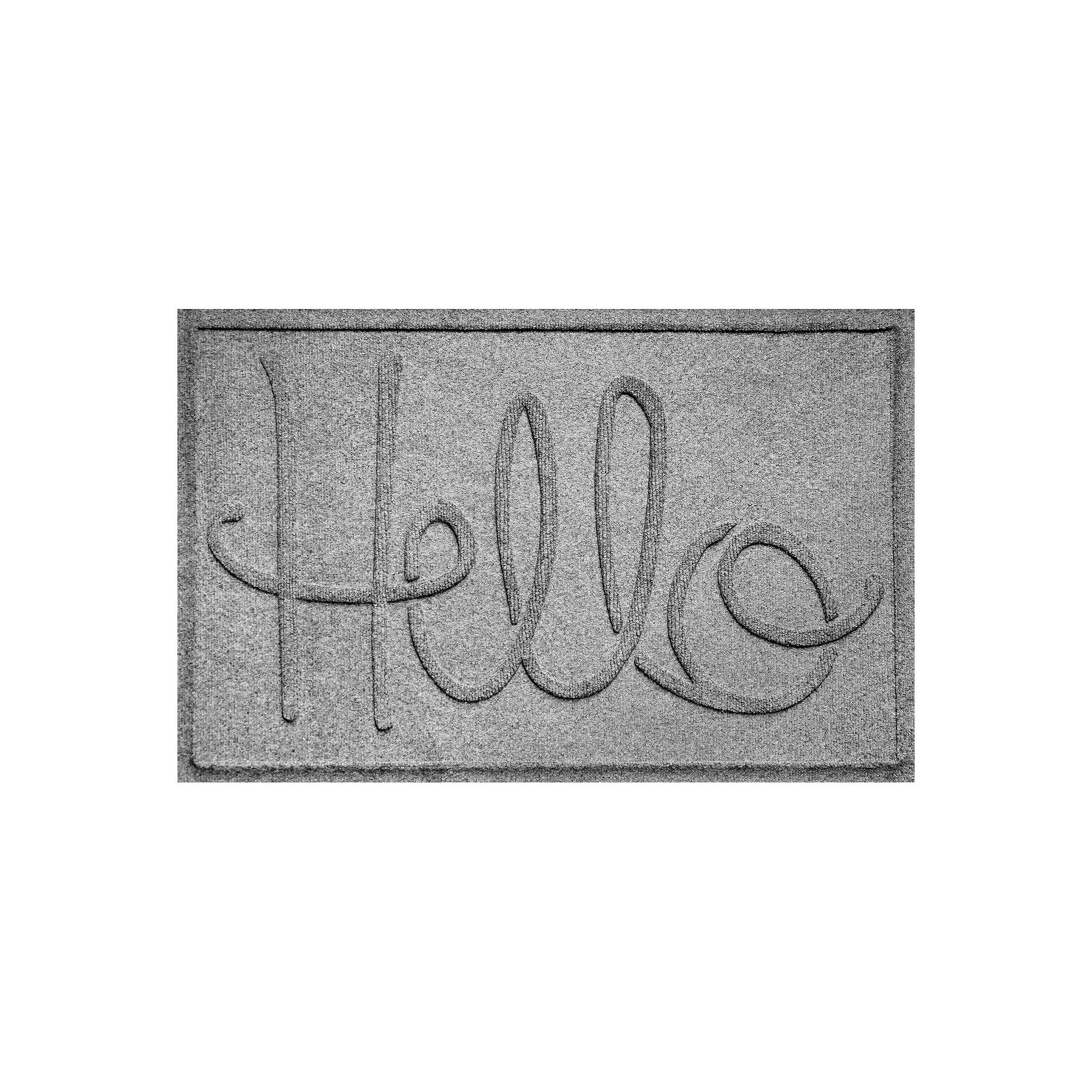 Waterhog Hello Indoor Outdoor Mat - 23 x 35, Medium Gray