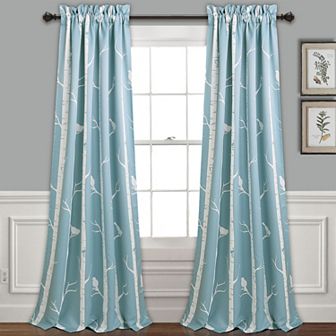 Half Moon Bird on the Tree Window Curtains Set