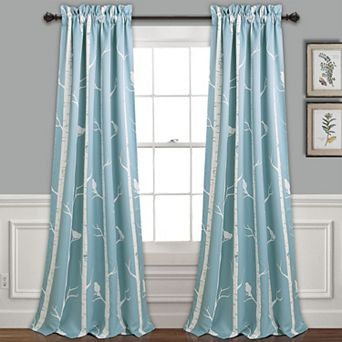 Half Moon Bird on the Tree Window Curtains Set