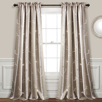 Half Moon Bird on the Tree Window Curtains Set