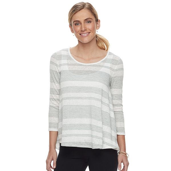 Women's Sonoma Goods For Life® Lace-Up Striped Top