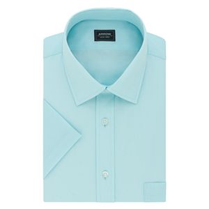 Big & Tall Arrow Regular-Fit Spread-Collar Short-Sleeved Dress Shirt