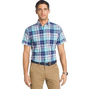 Men's IZOD Classic-Fit Plaid Chambray Button-Down Shirt