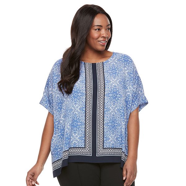 Plus Size Croft & Barrow® Crepe Popover Top