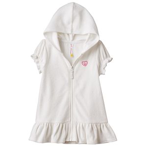 Toddler Girl Pink Platinum Hooded French Terry Ruffled Cover Up