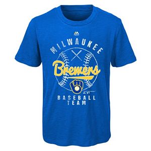 Boys 8-20 Majestic Milwaukee Brewers 1st Print Tee