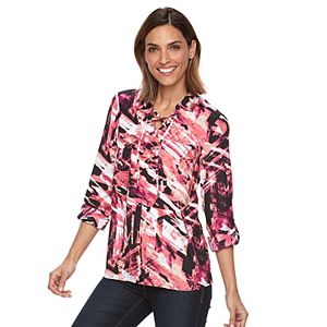 Women's Croft & Barrow® Lace-Up Blouse