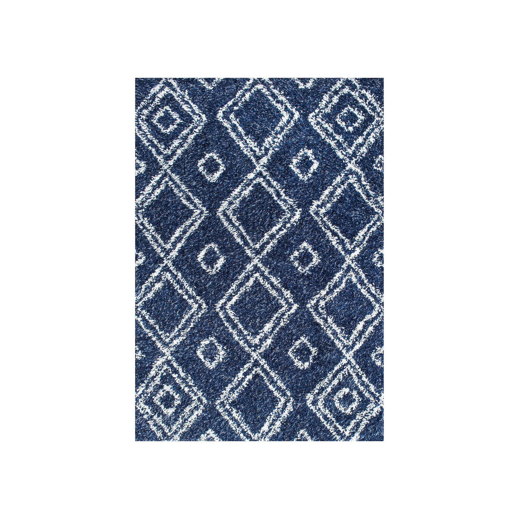nuLOOM Iola Easy Shag Lattice Rug, Blue