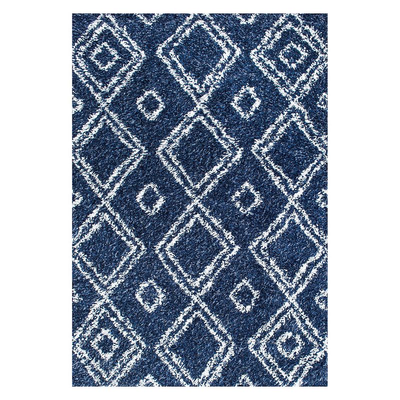 nuLOOM Iola Easy Shag Lattice Rug, Blue, 8X10 Ft