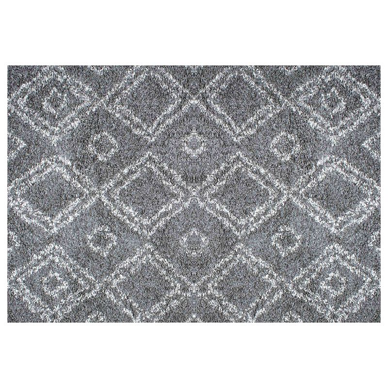 nuLOOM Iola Easy Shag Lattice Rug, Grey, 8X10 Ft