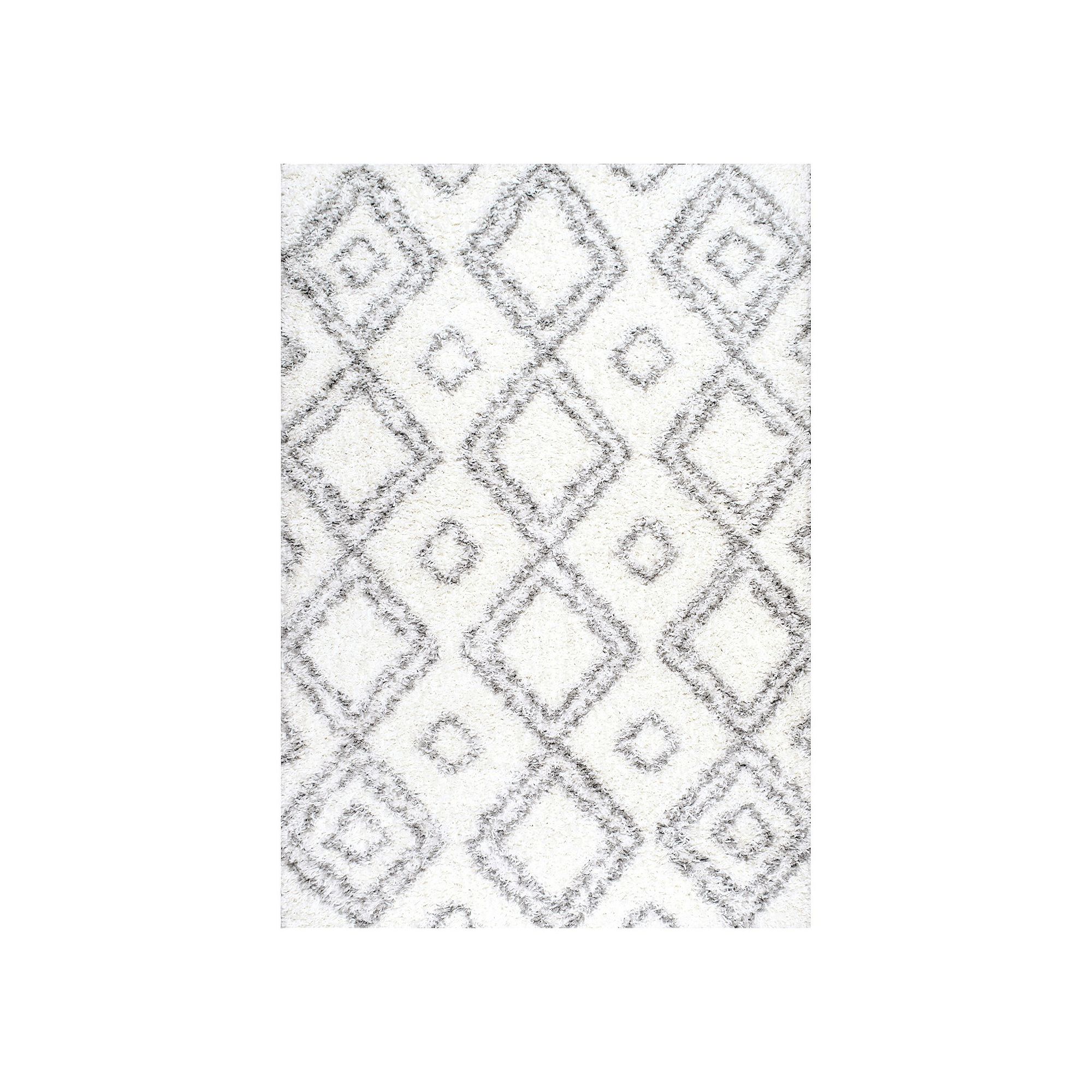 nuLOOM Iola Easy Shag Lattice Rug, White