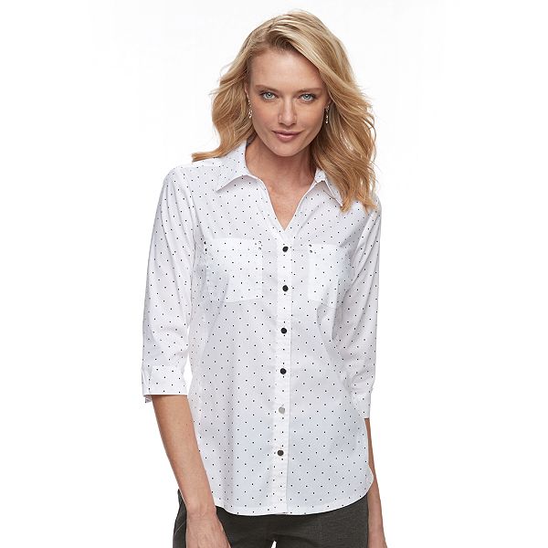 Women's Croft & Barrow® Knit-to-Fit Shirt