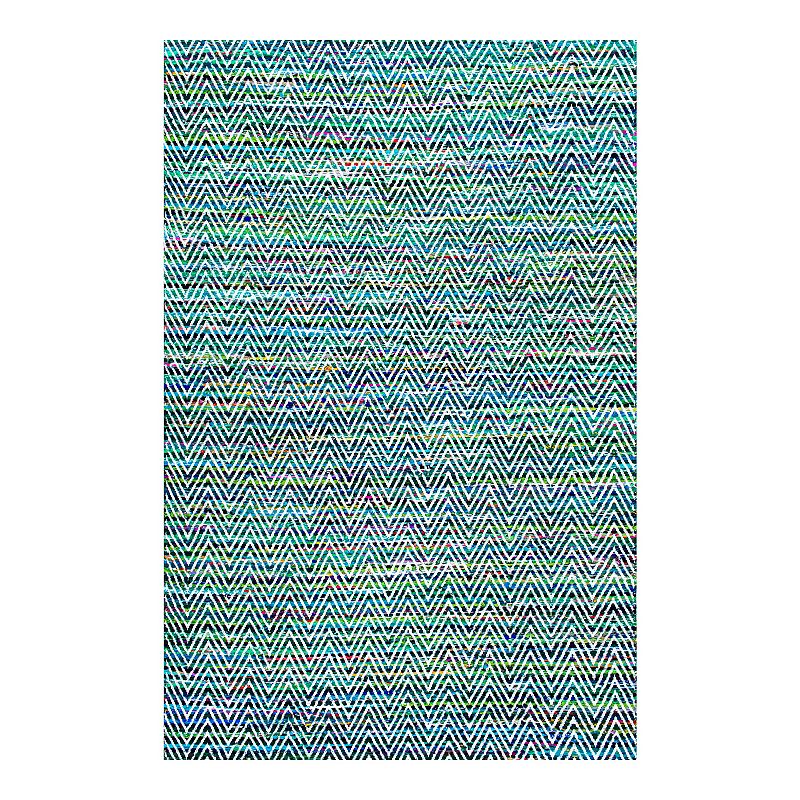 46870412 nuLOOM Augusta Rochelle Chevron Rug, Green, 2.5X6  sku 46870412
