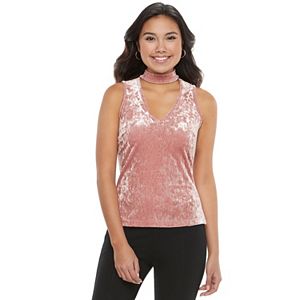 Juniors' Candie's® Velvet Choker Tank