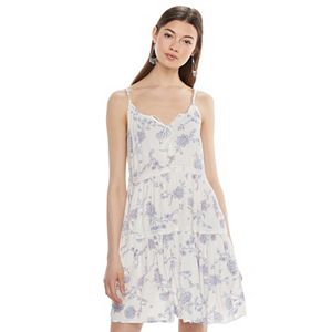 Juniors' Mudd® Tie-Front Tiered Dress